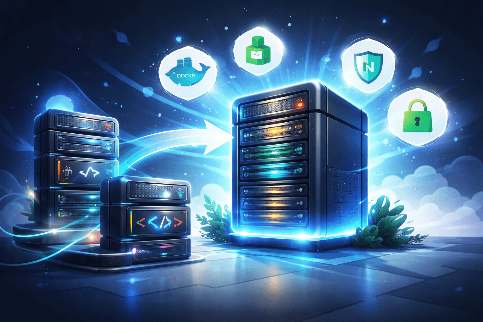 Обложка статьи: Как я переехал с трёх серверов на один за 3 часа