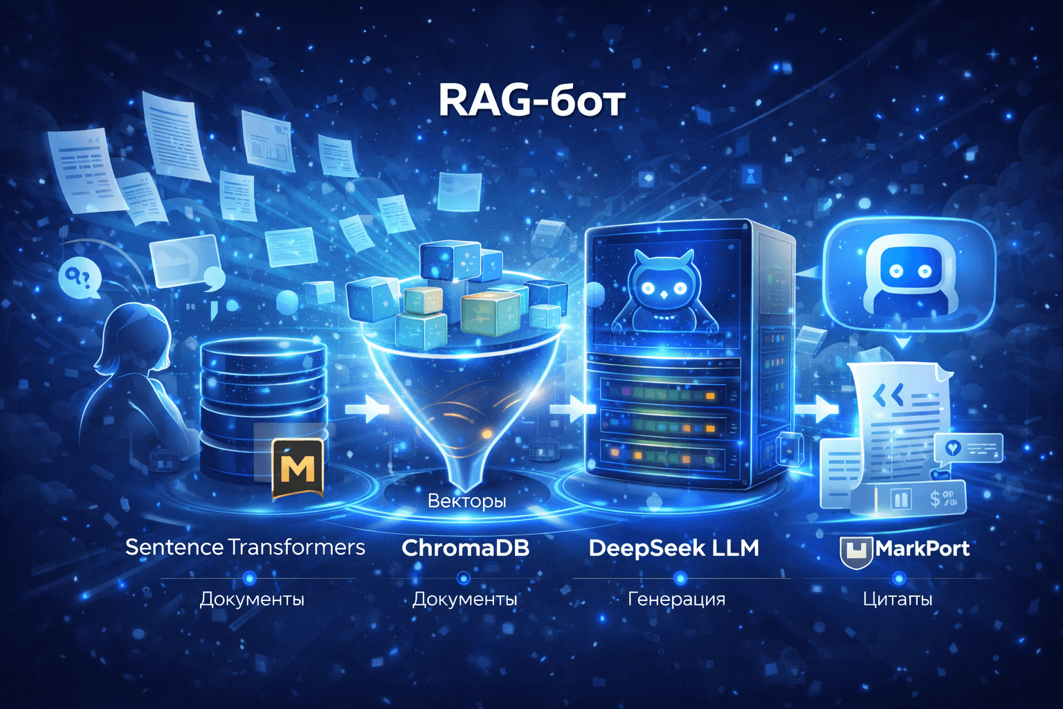 Обложка статьи: RAG-бот: как я автоматизировал ответы на вопросы клиентов