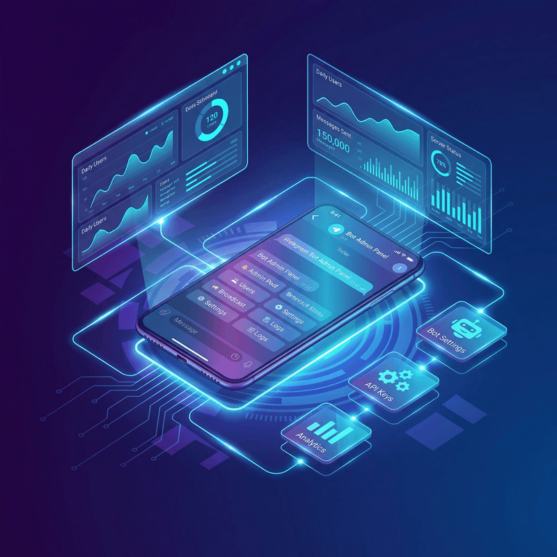 Обложка статьи: Админка прямо в Telegram — без веба